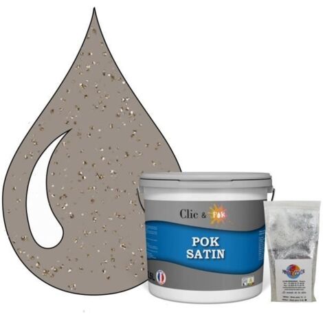 Peinture Effet Pailleté pour Murs & Plafonds - POK PAILLETTE - 2,5L - Taupe Chocolatée (1/4)