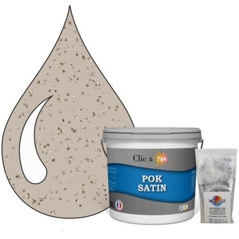 Peinture Effet Pailleté pour Murs & Plafonds - POK PAILLETTE - 2,5L - Lin Médium (1/4)