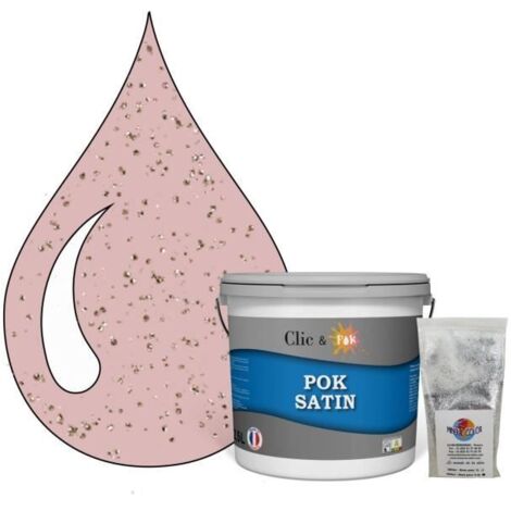 Peinture Effet Pailleté pour Murs & Plafonds - POK PAILLETTE - 2,5L - Rose Moyen (1/4)