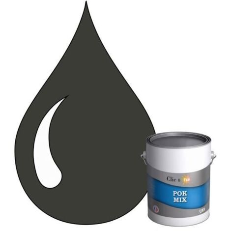 Peinture d'Accroche et Finition 2 en 1 - POK - RAL 6015 - Olive Noir - Satiné - 1L (1/4)