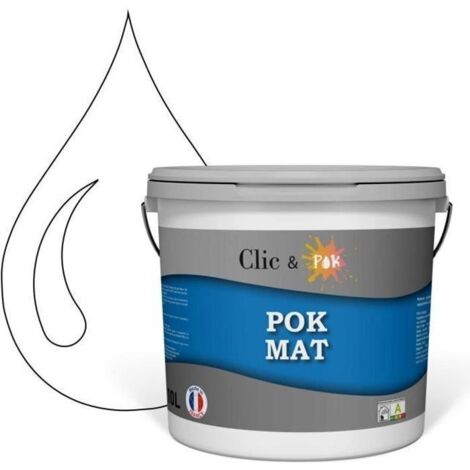Peinture Plafond - POK MAT - Blanc Mat - 10L - 100m² - Fabriqué en France (1/5)