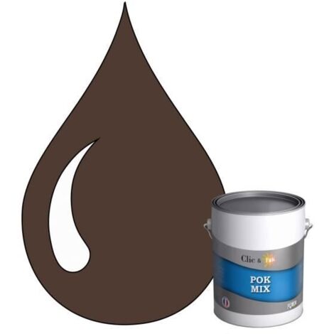 Peinture d'Accroche et Finition 2 en 1 - POK - Marron - Satiné - 1L - RAL 8028 (1/4)