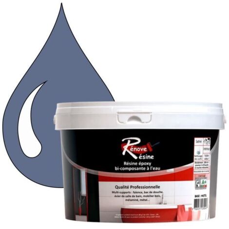 Peinture - Rénove Résine 0.5L - Bleu pigeon - Brillant - Multi-supports - Salle de bain (1/4)