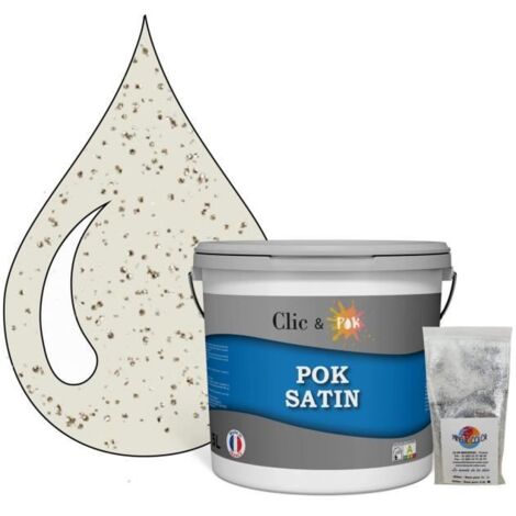 Peinture Effet Pailleté pour Murs & Plafonds - POK PAILLETTE - 5L - Lin Clair (1/4)