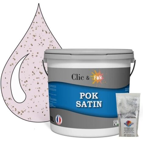 Peinture Effet Pailleté pour Murs & Plafonds - POK PAILLETTE - 10L - Baby Rose (1/4)
