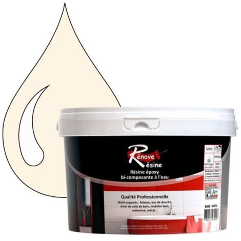 Peinture Résine - Rénove Résine 0.5L - Blanc crème - Brillant - Multi-supports (Carrelage, Faïence)