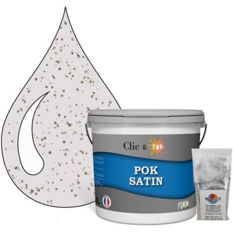 Peinture Effet Pailleté pour Murs & Plafonds - POK PAILLETTE - 5L - Lait de Rose (1/4)