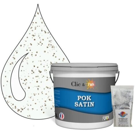 Peinture Effet Pailleté pour Murs & Plafonds - POK PAILLETTE - 5L - Blanc Grisé (1/4)