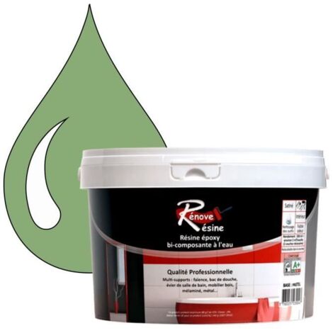 Peinture Résine 0.5L - RAL 6021 - Vert pâle - Brillant - Multi-supports (Faïence, Carrelage) (1/4)