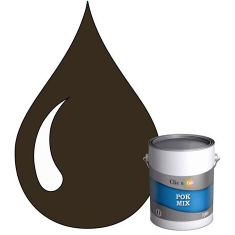 Peinture d'Accroche et Finition 2 en 1 - POK - Marron - Satiné - 1L - RAL 8014 - Universel (1/4)