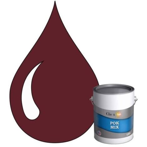 Peinture d'Accroche et Finition Acrylique Satinée - POK - POK MIX - RAL 3005 - Rouge Vin - 1L (1/4)