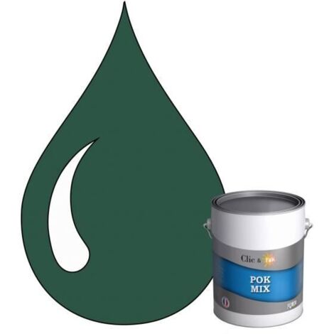Peinture d'Accroche et Finition 2 en 1 - POK - RAL 6028 - Vert Pin - Satiné - 1L (1/4)