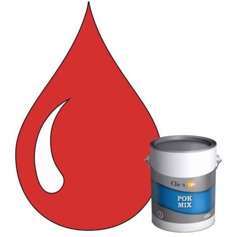 Peinture d'Accroche et Finition Acrylique Satinée - POK - POK MIX - RAL 3018 - Rouge Fraise - 1L (1/4)