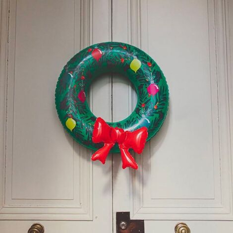 Couronne de Noël gonflable - GENERIQUE - 40 x 9 cm - Blanc - Décoration extérieure - Mixte (1/2)