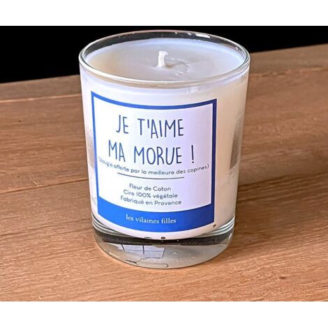 Bougie - LES VILAINES FILLES - Je t'aime ma morue - Blanc - Contemporain - Design