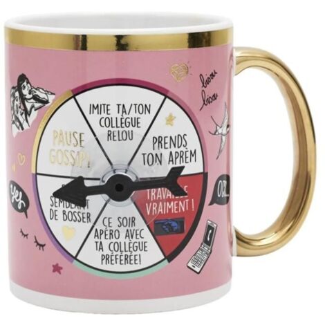 Mug - LES VILAINES FILLES - La Roue du destin - Rose - Rond - Compatible lave-vaisselle