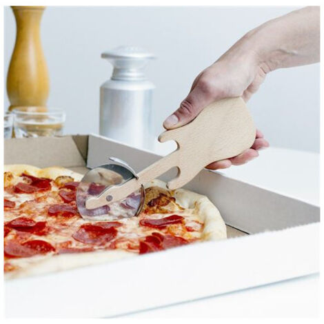 Roulette à Pizza - Kikkerland - Guitare - Bois de hêtre - Inox - Design amusant (1/3)