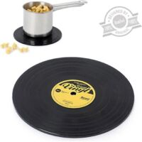 Dessous de plat disque vinyle Pot Coasters - Noir - Diamètre 15 cm