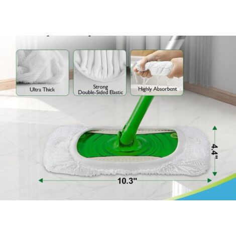 Lot de 4 tampons de rechange ronds en microfibre pour serpillère Lot de 4 tampons de rechange ronds en microfibre pour serpillère