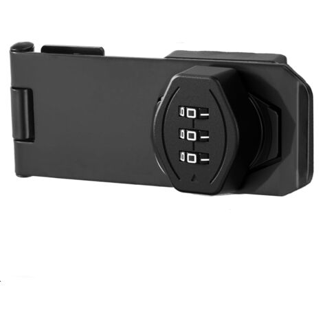 (noir)4 pouces Loquet Porte avec Serrure a Code, Verrou Porte Placard Serrure Armoire Serrure à Combinaison Verrou à Mot de Passe pour Portes, Fenêtre