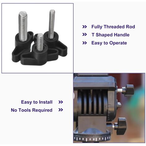 Lot De 4 Poignées De Serrage Uxcell – Boutons En T – M6 X 35mm – Fixation