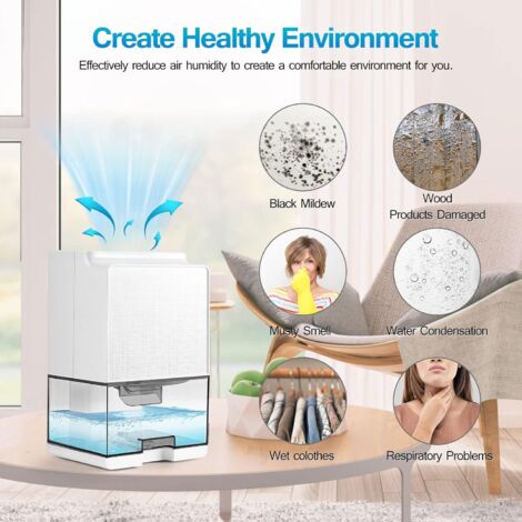Déshumidificateur domestique 1000 ml, déshumidificateur d'air, arrêt automatique, dégivrage automatique, silencieux, blanc | Leroy Merlin Déshumidificateur domestique 1000 ml, déshumidificateur d'air, arrêt automatique, dégivrage automatique, silencieux, blanc | Leroy Merlin