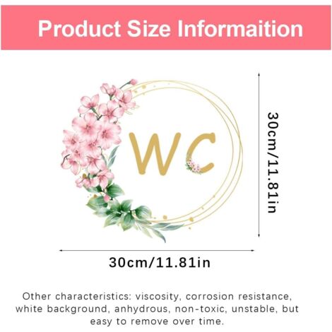 Autocollants Toilettes Fleurs – 4 Designs Plantes & Feuilles, Déco Salle De Bain Fraîche Et Naturelle, Facile à Poser