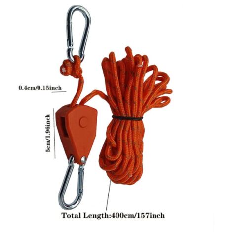 Accessoire Camping Lot De 4 Cliquets De Corde Réglables De 4 Mm, Poulie Rétractable, Crochet à Cliquet Réglable, Utilisé pour Le Camping De Tente