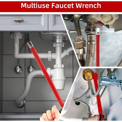 Clé Robinet Multifonction 8-12 Mm – Outil Installation & Réparation Évier, Clé Tubulaire Avec Adaptateurs