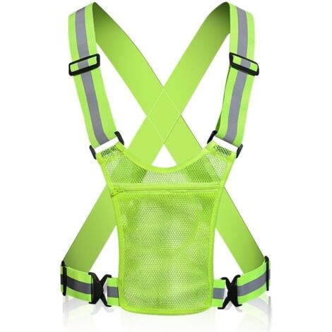 XINTANGXIA Gilet Réfléchissant Forte Visibilité – Harnais Ajustable, Léger, Pour Jogging, Vélo, Moto