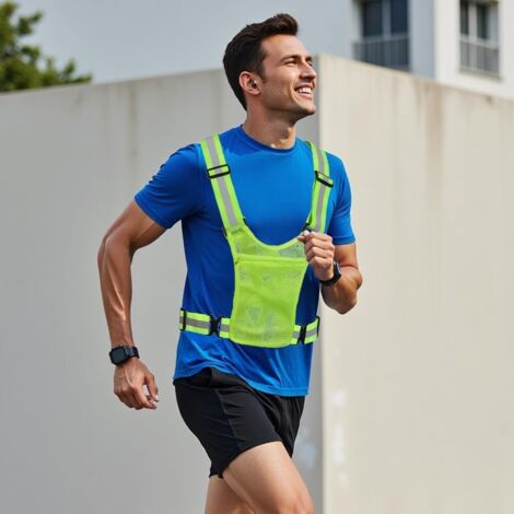Gilet Réfléchissant De Sécurité Pour Vélo Et Course - Ajustable Avec Poche, Haute Visibilité 360° Homme Et Femme