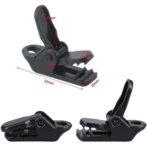 Tissting 12 Pièces Lot de Clips de Verrouillage,Clips de Tente Noir Camping Bâche Clips de Bâche Sécurise Multifonctions pour Activités Camping Canopy Fournitures de Plein Air Pratiques