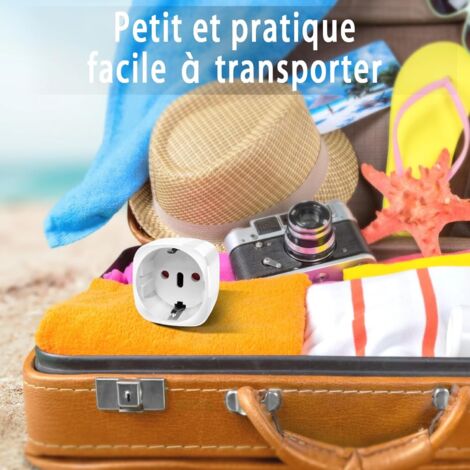 Welsberg 4 Pièces Adaptateurs De Voyage Universels Prise Anglaise/USA Vers Française - Blanc - Compatible Europe France Allemagne Italie