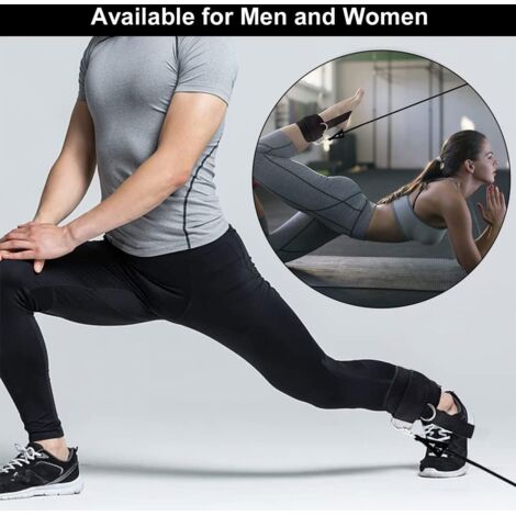 Lot De 2 Sangles De Cheville Réglables Pour Musculation – Nylon Résistant, Mousquetons Inclus – Parfait Pour Les Exercices De Jambes Et Fessiers
