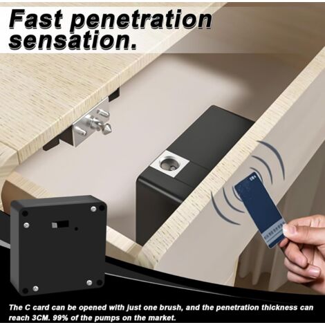 Serrure Porte Placard RFID Invisible - Verrou Électronique NFC Pour Armoire Bébé Bureau Maison
