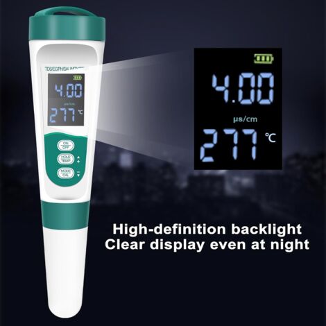 PH Mètre 5 En 1 Numérique – Testeur Précis PH / TDS / EC / Sel / Température Pour Eau, Piscine, Aquarium, Hydroponie