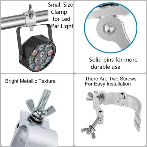 Pack 6 Pince Truss Clamp Aluminium - 40-52 Mm - Charge Max 150-200 Kg - Pour Éclairage Scène, DJ, Lumière LED