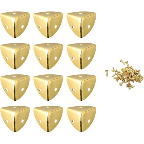 Lot De 12 Protections D'Angle En Bronze Antique Pour Coins De BoîTe En Bois,Coin De BoîTe En Bois, Protection D'Angle En Fer RéTro(doré) (1/5)