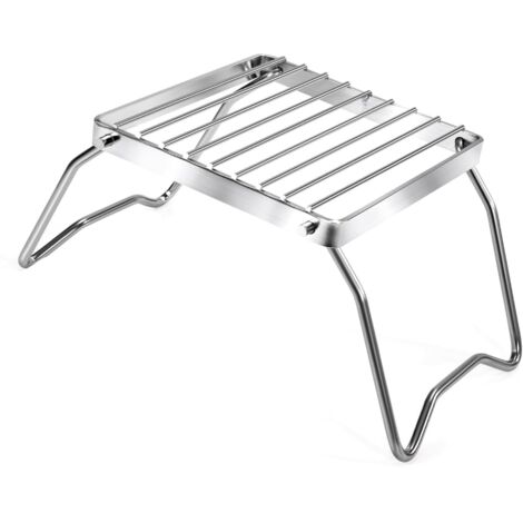 Grille de Barbecue Pliante Mini Grille de Feu de Camp en Acier Inoxydable Barbecue Grill de Rangemen pour Barbecue en Plein Air Camping Pique (1/5)