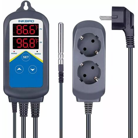 Regulateur de Temperature Prise Thermostat Numerique Pour Chauffage Avec Sonde et Réglage du double cycle horaire INKBIRD ITC-306T