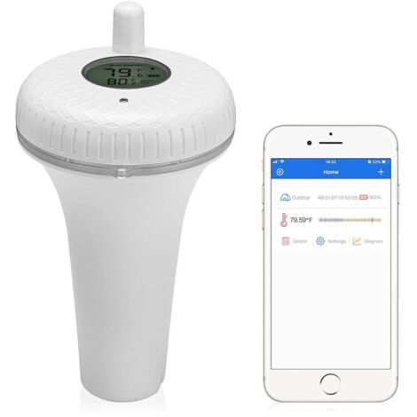 Thermomètre de piscine connecte flottant Bluetooth IPX7 Contrôle App Thermomètre de Température d'eau Lcd Stockage INKBIRD IBS-P02B
