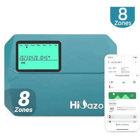 Programmateur arrosage 8 voies WiFi Intelligent,contrôleur de système d'irrigation,surveillance application mémoire HIOAZO HO-SC-8W