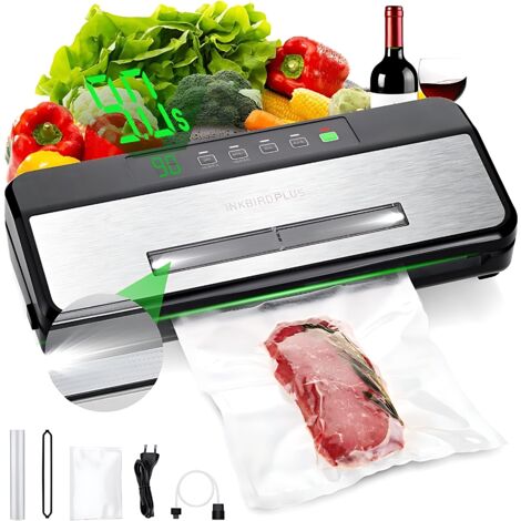 Machine Sous Vide Alimentaire,INKBIRD INK-VS03,6 Modes,120W,Coupeur Intégré,Appareil Sous Vide,LED,Rouleaux de sacs,5 Sacs pré