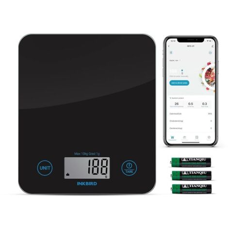 Balance de cuisine Bluetooth INKBIRD IBFS-01,Balance alimentaire numérique d’une capacité de 10 kg,fonction de tare,Contrôle APP