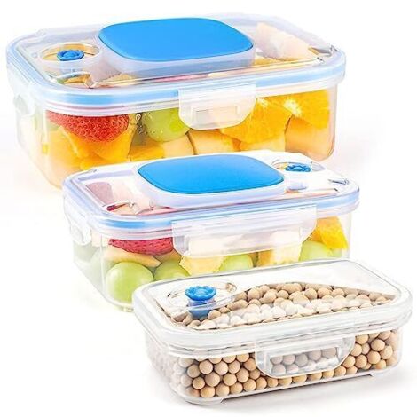 INKBIRD Lot de 3 Boîtes de Conservation Gigognes Hermétiques en Verre avec Couvercles Clips - Plats Ultra Résistants