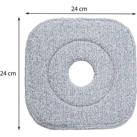 Balai Plat Séparation Eau Propre Sale - Tête Rotative 360° Avec 6 Tampons Microfibre Pour Sols Durs