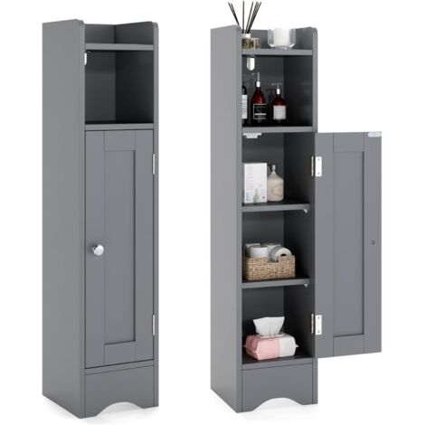 Armoire De Salle De Bain étroite Avec étagères Réglables, Meuble Haut Avec Portes Et Niches Ouvertes Rangement Pratique Pour Petits Espaces 97176659 Armoire De Salle De Bain étroite Avec étagères Réglables, Meuble Haut Avec Portes Et Niches Ouvertes Rangement Pratique Pour Petits Espaces 97176659
