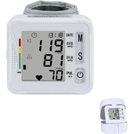 Elektronisches Handgelenk-Blutdruckmessgerät, Lesespeicher 2x99, für Erwachsene, mit Tragetasche, für den Hausgebrauch (1/5)