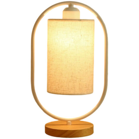 Nachttischlampe LED, moderne Stoff-Schirm Nachttischlampe für Schlafzimmer, Wohnzimmer, Esszimmer, Büro (LED-Glühbirne 5W) (1/5)
