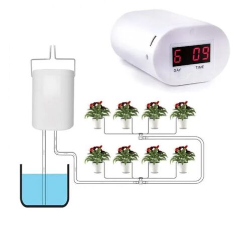 Intelligentes automatisches Bewässerungssystem mit LED-Display, Indoor-Tropfbewässerungskit für Topfpflanzen, auslaufsicheres Bewässerungsgerät USB-gestützt, ideal für Zuhause (1/5)
